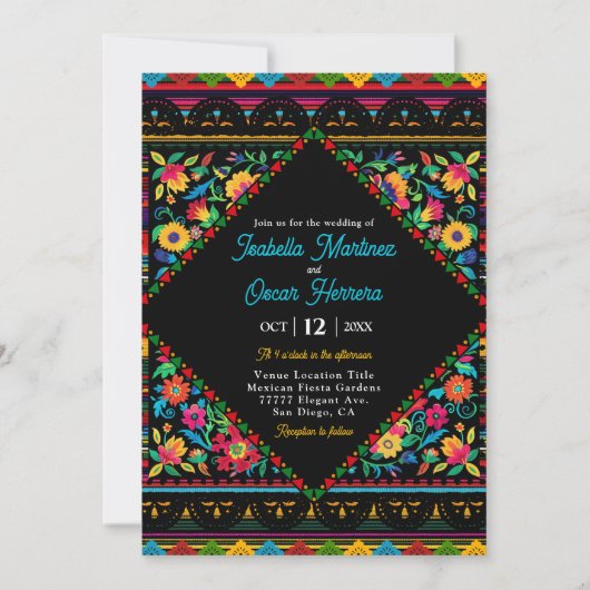 メキシコカラフル結婚式招待状 招待状 (正面)