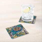 メキシコカラフル陶器写真美術南西 スクエアペーパーコースター (インサイチュ)