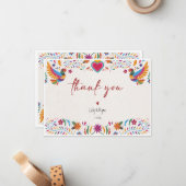 メキシコカラフル鳥ブライダルありがとう ノートカード (正面/裏面インサイチュ)