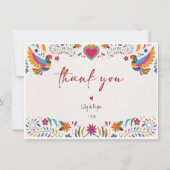メキシコカラフル鳥ブライダルありがとう ノートカード (正面)