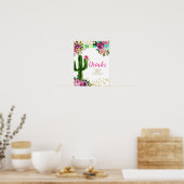 メキシコカラフル・タコの愛のドリンクの看板 ポスター (キッチン)