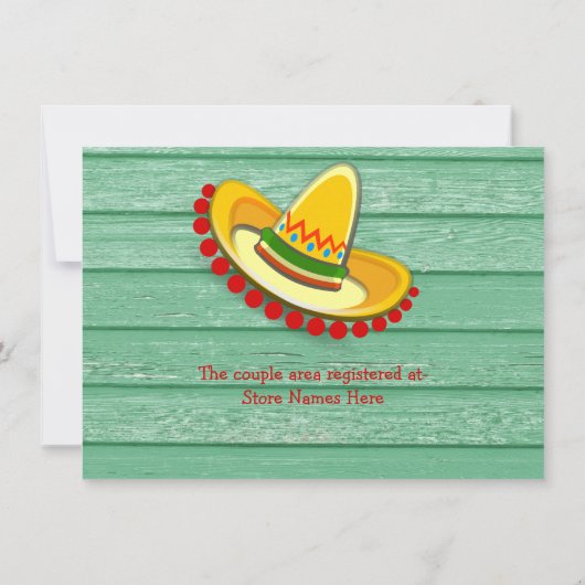 メキシコカラフル·フィエスタ·カップルズ·ウェディングシャワー 招待状 (裏面)