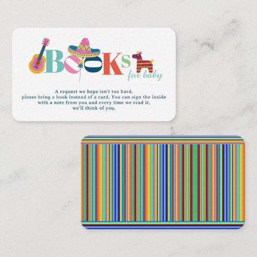 メキシコカラフル・フェスタの赤ちゃんシャワー本 エンクロージャーカード (正面/裏面)