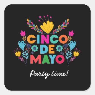 メキシコカラフルCinco de Mayo スクエアシール