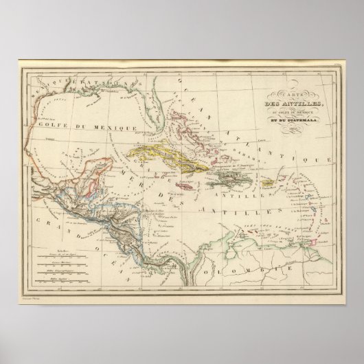 メキシコカリブの湾、グアテマラ ポスター (正面)