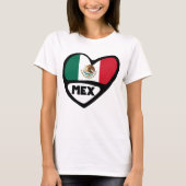 メキシコカントリーコード国旗のハート、MEX Tシャツ (正面)