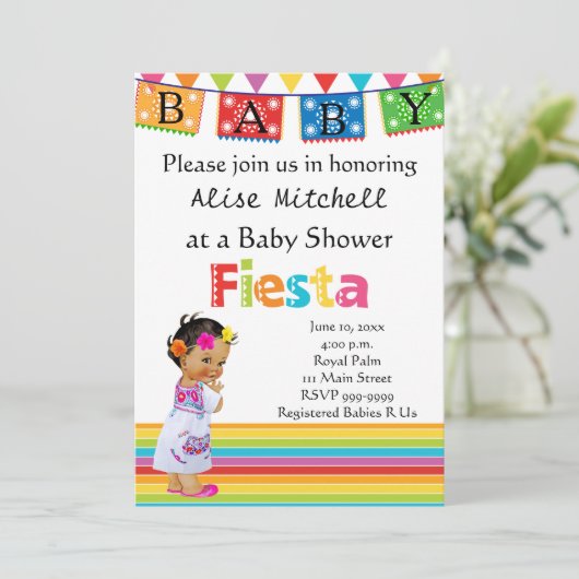 メキシコガールベビーシャワー招待状 招待状 (スタンド正面)