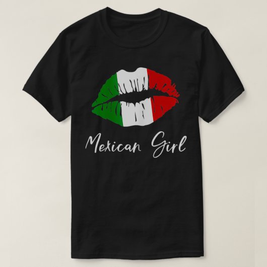 メキシコガールメキシコプライドラテンアメリカ系女性ガールリップ Tシャツ (デザイン正面)