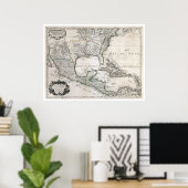 メキシコキューバ・フロリダ州&アメリカの地図1703 ポスター (ホームオフィス)