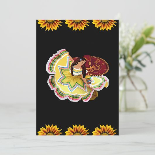 メキシコキンセアニェラをテーマにした招待状 招待状 (スタンド正面)