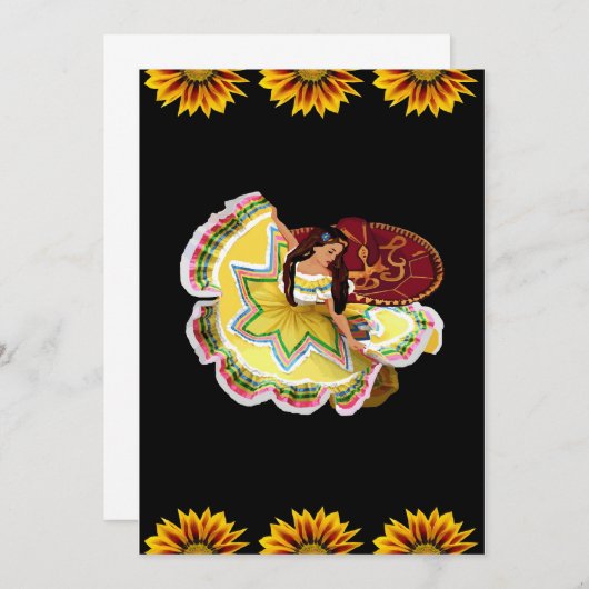 メキシコキンセアニェラをテーマにした招待状 招待状 (正面/裏面)