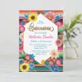 メキシコキンセアニェラパーティー金ゴールドグリッターフローラ 招待状 (スタンド正面)