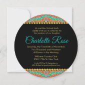 メキシコキンセアニェラパール金ゴールドひまわり誕生日 招待状 (裏面)