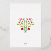 メキシコキンセアニェラフィエスタ実在フローラ金ゴールド 箔招待状 (裏面)