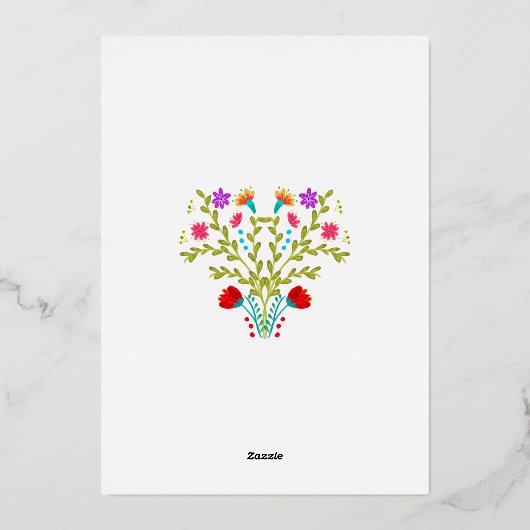 メキシコキンセアニェラフィエスタ実在フローラ金ゴールド 箔招待状