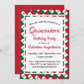 メキシコキンセアニラ誕生日 パーソナライズされた 招待状 (正面/裏面)