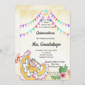 メキシコキンセアニラ15アノス誕生日招待状 招待状 (正面/裏面)