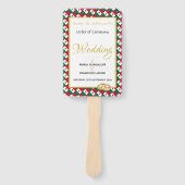 メキシコクリスチャンのカスタムウェディングプログラム ハンドファン (正面)