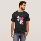 メキシコグアテマラとアメリカパズルデザイン Tシャツ (正面フル)