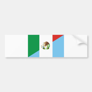 メキシコグアテマラの半分の旗の国の記号 バンパーステッカー