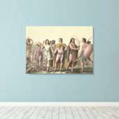 メキシココスチューム(色版木、銅版、版画) キャンバスプリント (インサイチュ (ウッドフロア))