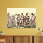 メキシココスチューム(色版木、銅版、版画) キャンバスプリント (インサイチュ (リビング))