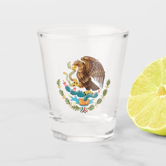 メキシココートオブアームズ – メキシコ国旗 ショットグラス (正面)