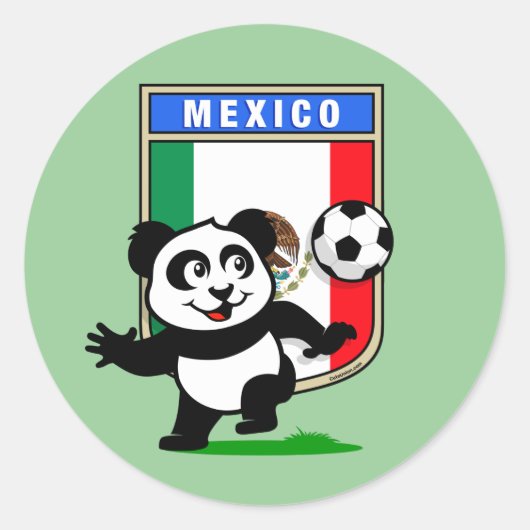 メキシコサッカーパンダ ラウンドシール (正面)