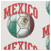 メキシコサッカーボールパターン国旗 ファブリック (クローズアップ)