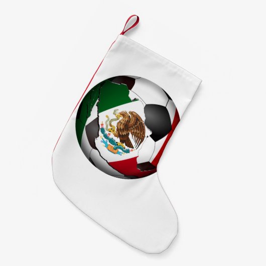 メキシコサッカーボール スモールクリスマスストッキング (正面 (吊り時))