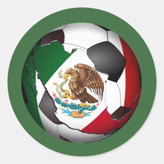 メキシコサッカーボール ラウンドシール (正面)