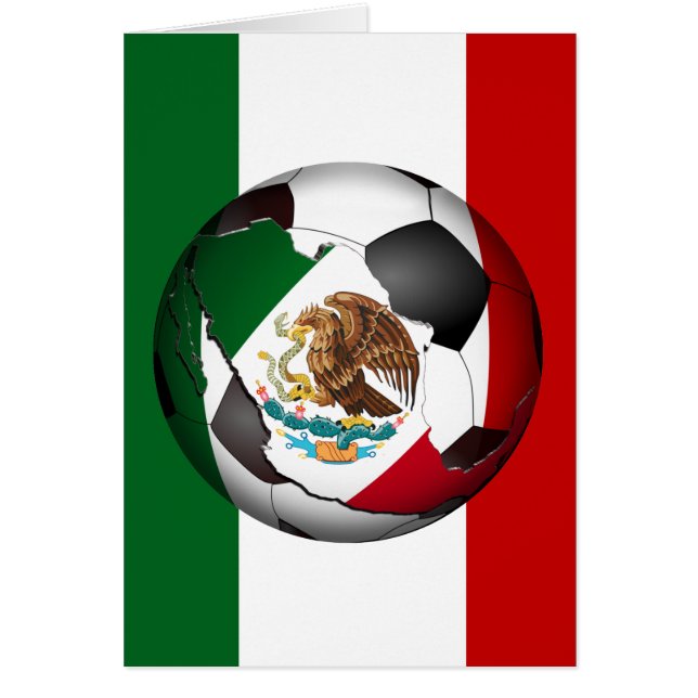 メキシコサッカーボール（国旗の色の背景あり） (正面)