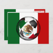 メキシコサッカーボール(国旗の色の背景あり) ポストカード (正面/裏面)
