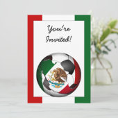 メキシコサッカーボール（国旗の色の背景あり） 招待状 (スタンド正面)