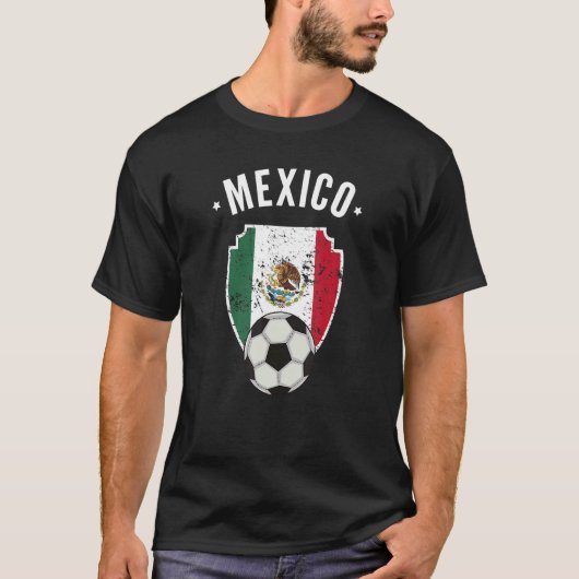 メキシコサッカーメキシコ国旗サッカーのメキシコプライドR Tシャツ (正面)