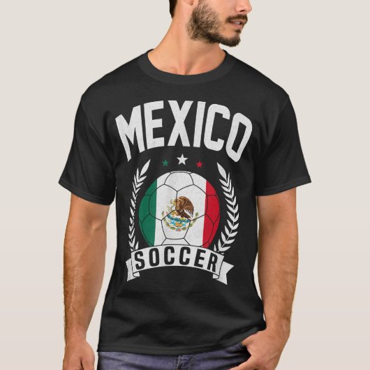 メキシコサッカー支援チームジャージーメキシコ国旗T-S Tシャツ (正面)