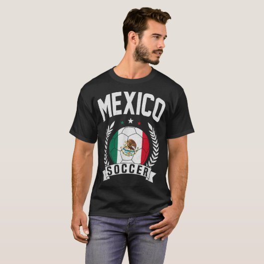 メキシコサッカー支援チームジャージーメキシコ国旗T-S Tシャツ (正面フル)