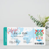 メキシコサプライズ誕生日ボーディングパスチケット 招待状 (スタンド正面)