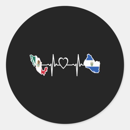 メキシコサルバドリアン国旗メキシコエルサルバドルヘビート ラウンドシール (正面)