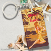 メキシコサンセットビーチヴィンテージレディーバケーションギフト キーホルダー