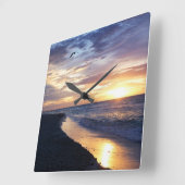 メキシコサンライズオンザビーチ スクエア壁時計 (傾斜)