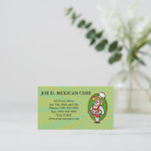 メキシコシェフの調理師のプレートのタコスのブリトーのコーンチップ 名刺 (スタンド正面)