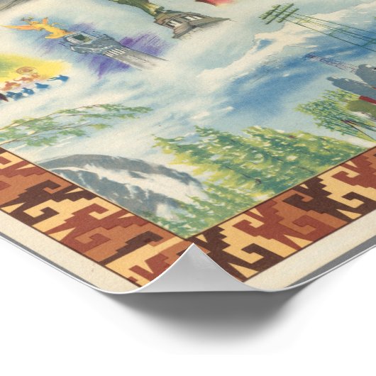 メキシコシティと周辺地域の寓意地図 ポスター (角)