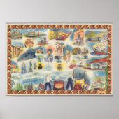 メキシコシティと周辺地域の寓意地図 ポスター (正面)