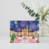 メキシコシティに打ち上げられる新年の花火 ポストカード (スタンド正面)