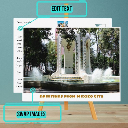 メキシコシティのコンデサネイバーシティファウンテン ポストカード