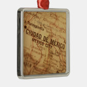 メキシコシティのヴィンテージの地図 メタルオーナメント (右)