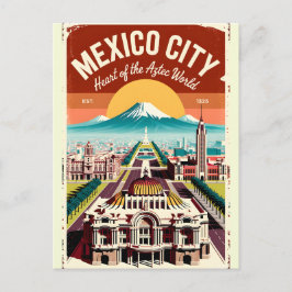 メキシコシティのヴィンテージイラスト レトロな旅のデザイン ポストカード