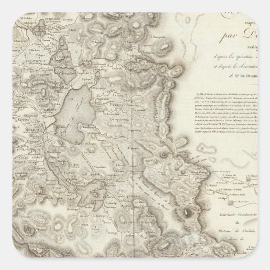 メキシコシティの地図 スクエアシール (正面)