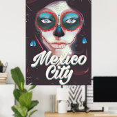 メキシコシティの死者の旅行ポスター ポスター (ホームオフィス)